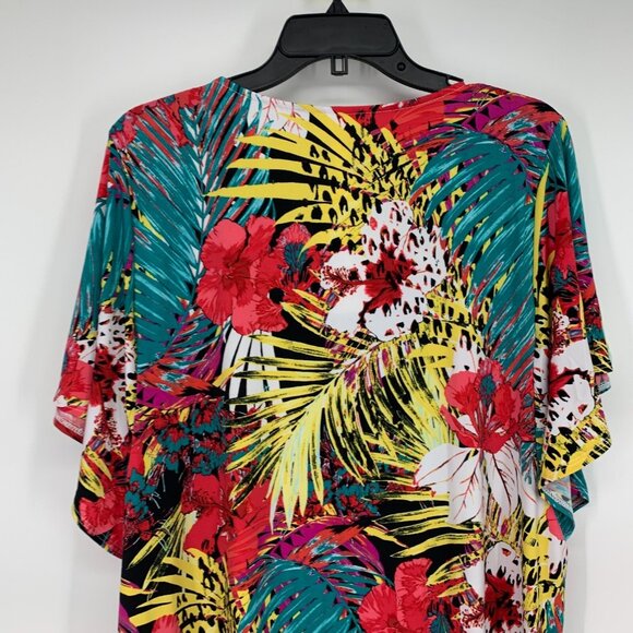 NY Collection Dress Floral Print Shift Necklace Jersey Stretch NWT - Picture 9 of 10